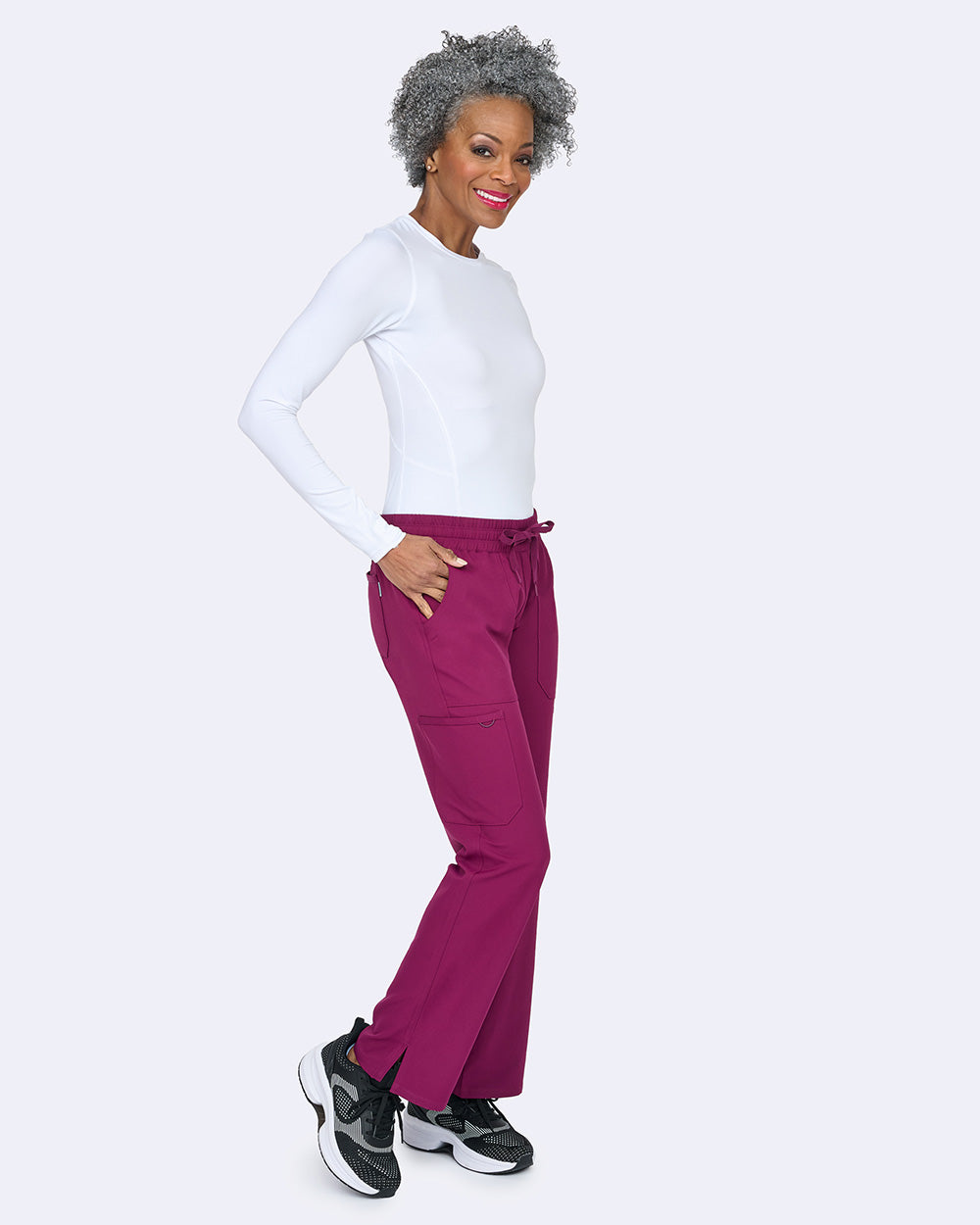 Zavate Energy Straight Leg Pant Style 3063 in color Wine Image 3