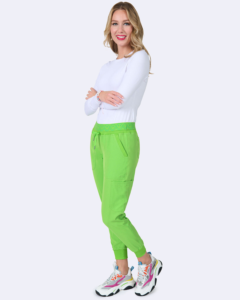 Zavate Smile Jogger Pant Style 3080 in color Electric Green Image 4