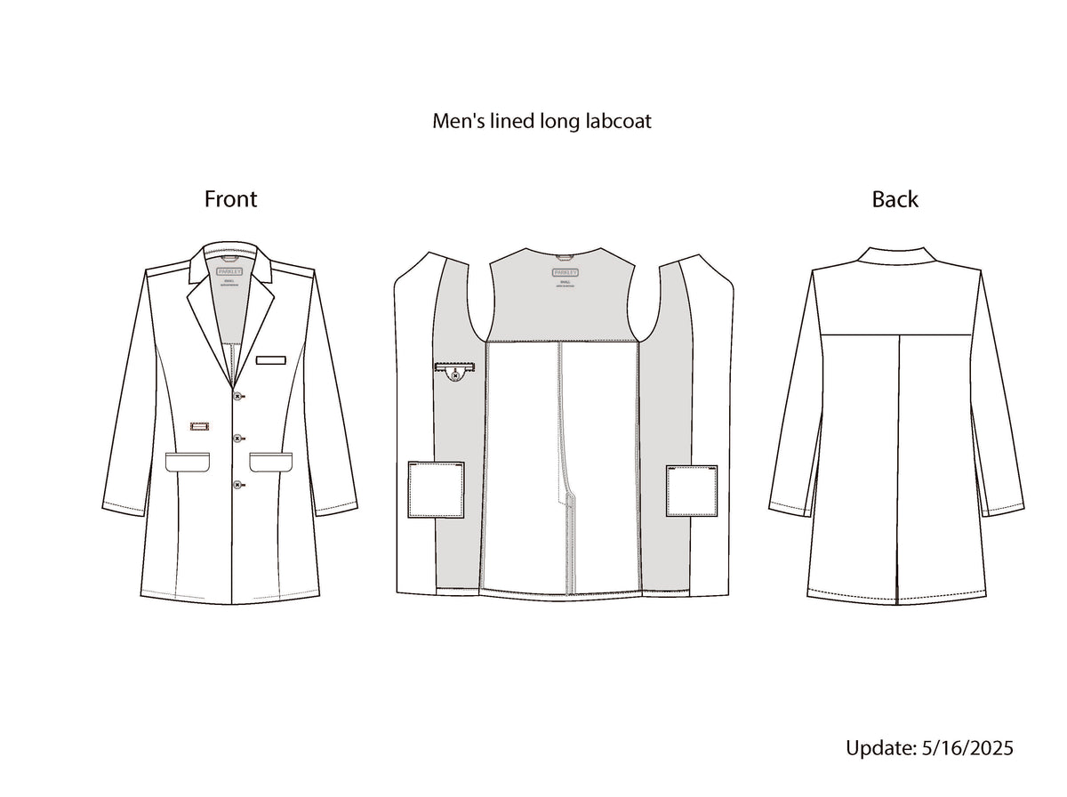Parkley 3500 Premium Men's Long Lab Coat White