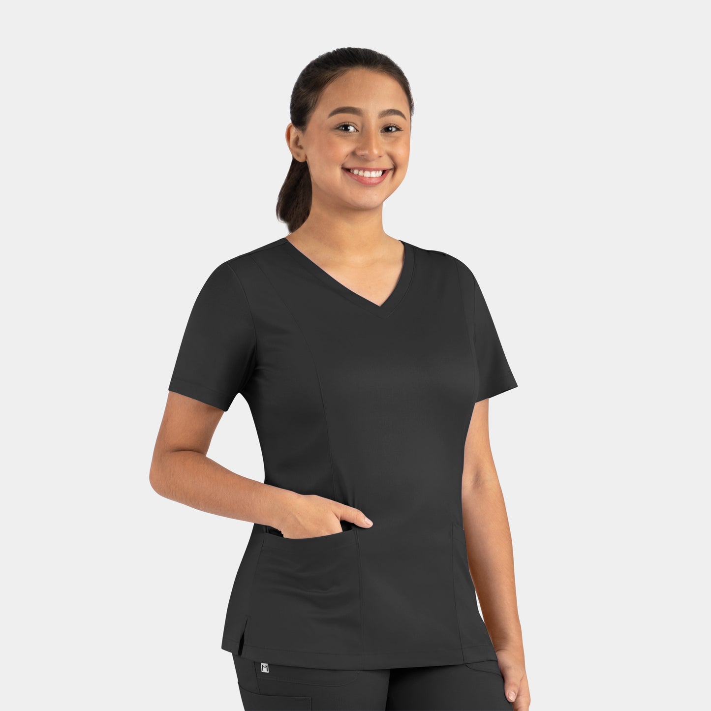 Matrix 3501 Women’s Double V-Neck Top Black