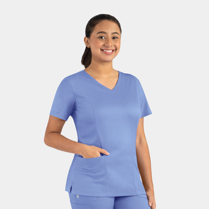 Matrix 3501 Women’s Double V-Neck Top Ceil Blue