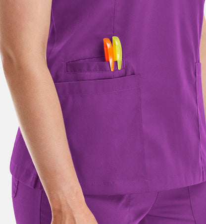 Matrix 3501 Women’s Double V-Neck Top Dahlia