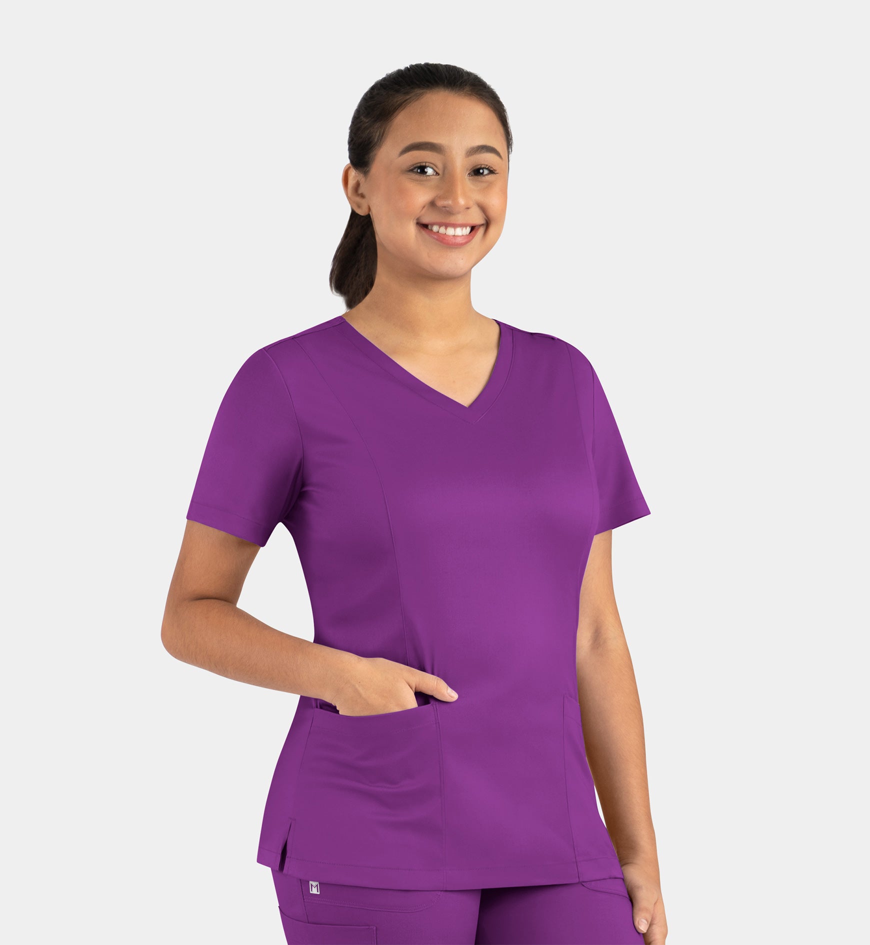 Matrix 3501 Women’s Double V-Neck Top Dahlia