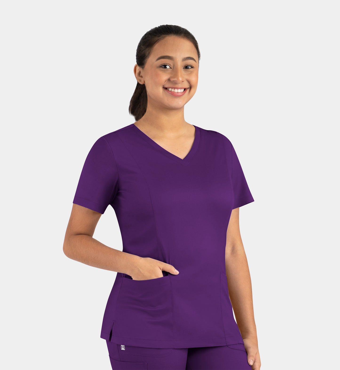 Matrix 3501 Women’s Double V-Neck Top Eggplant