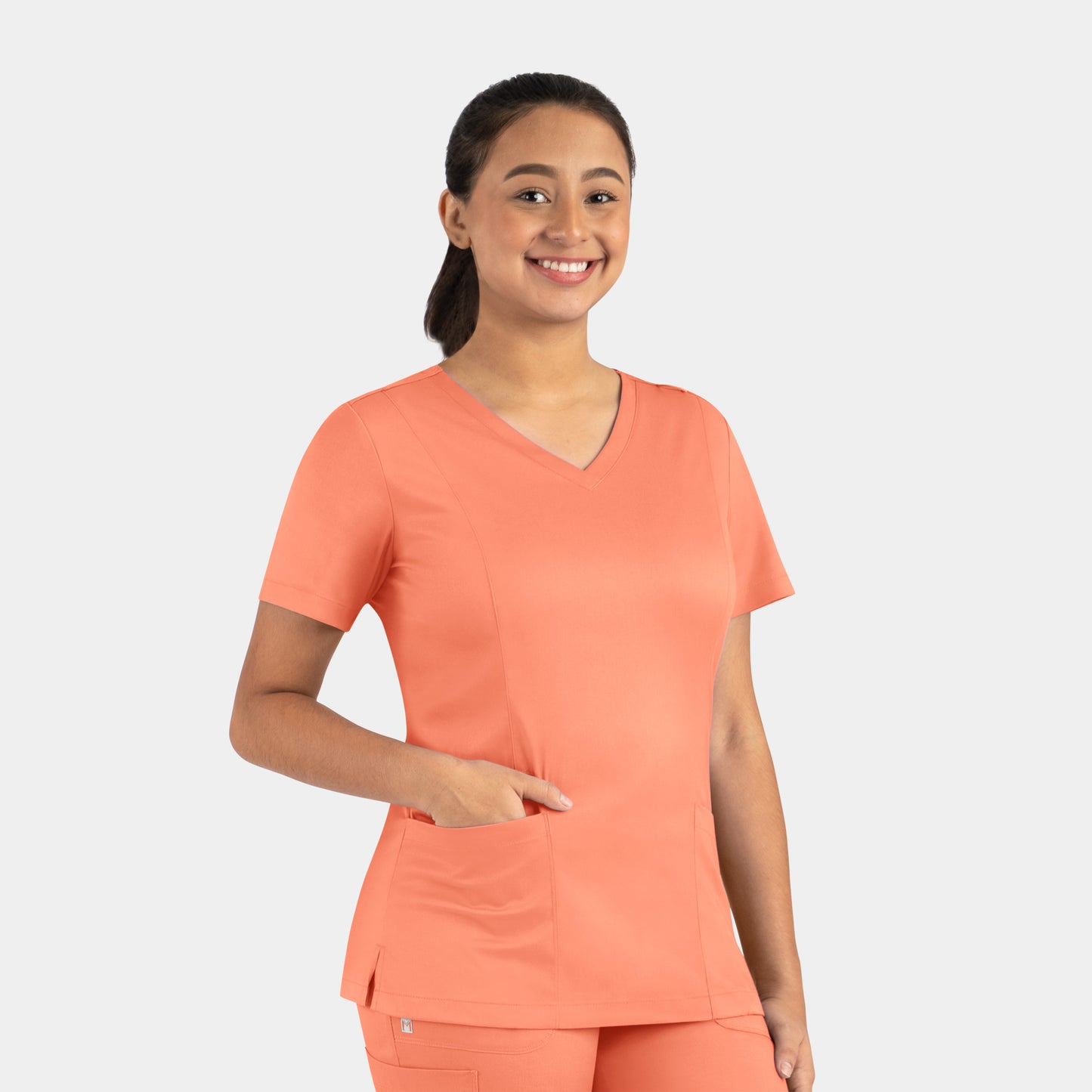 Matrix 3501 Women’s Double V-Neck Top Fresh Salmon