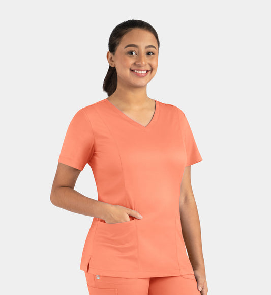 Matrix 3501 Women’s Double V-Neck Top Fresh Salmon