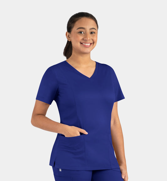 Matrix 3501 Women’s Double V-Neck Top Galaxy Blue