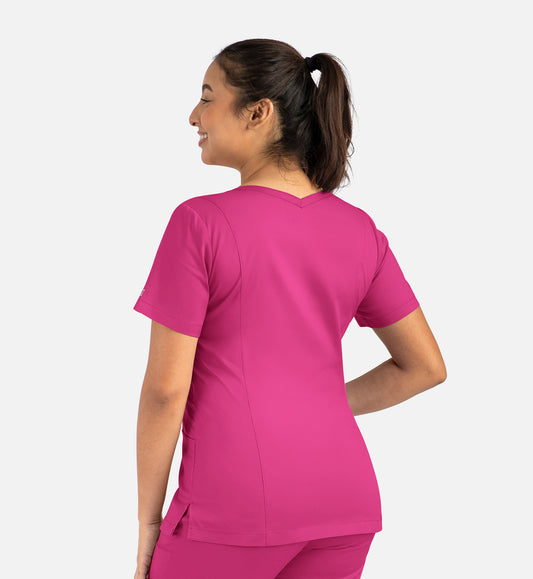 Matrix 3501 Women’s Double V-Neck Top Hot Pink