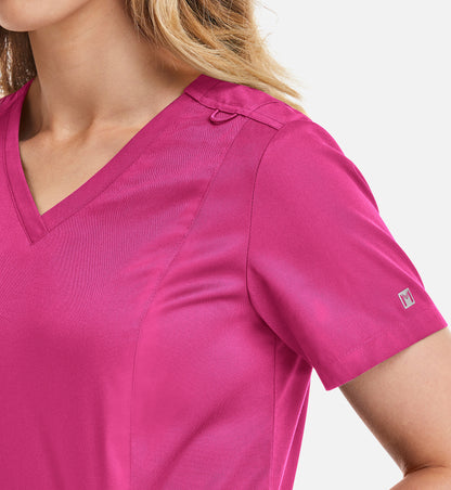 Matrix 3501 Women’s Double V-Neck Top Hot Pink