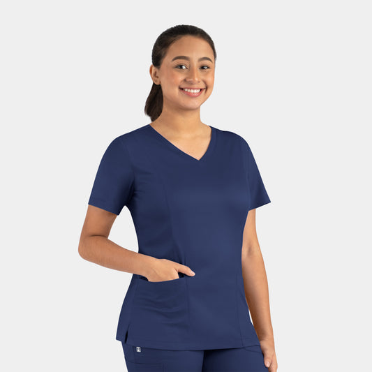 Matrix 3501 Women’s Double V-Neck Top Navy