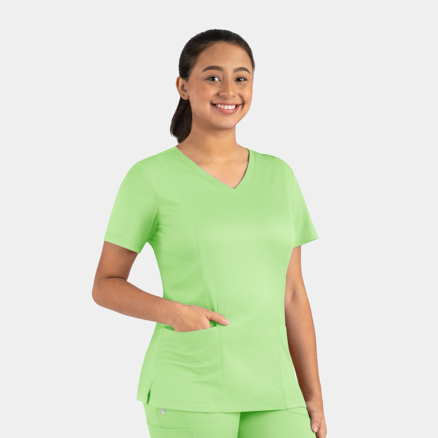 Matrix 3501 Women’s Double V-Neck Top Patina Green