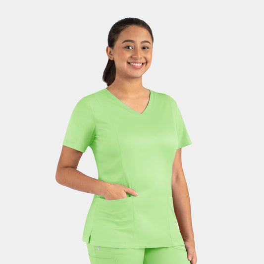 Matrix 3501 Women’s Double V-Neck Top Patina Green