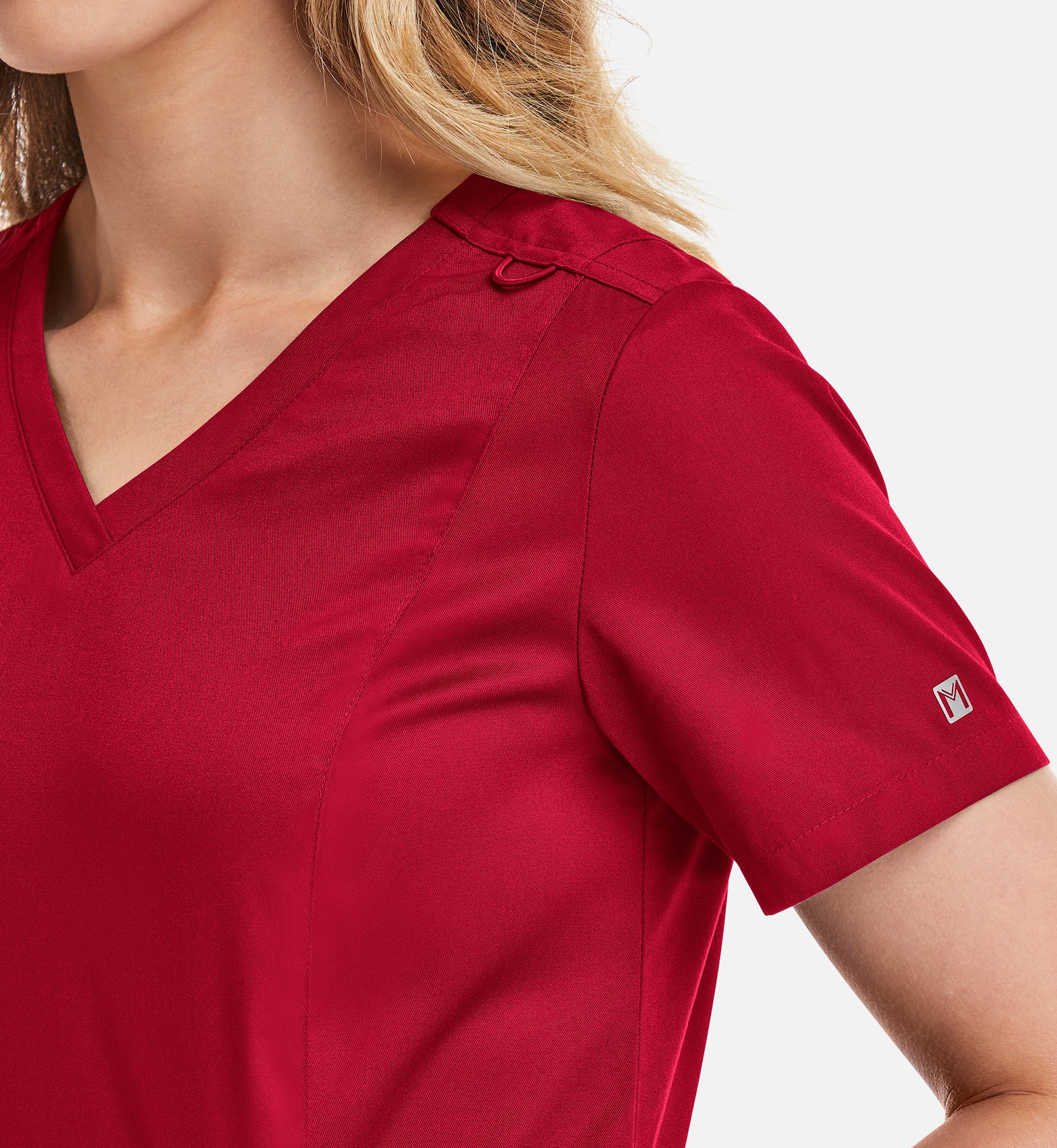 Matrix 3501 Women’s Double V-Neck Top Red