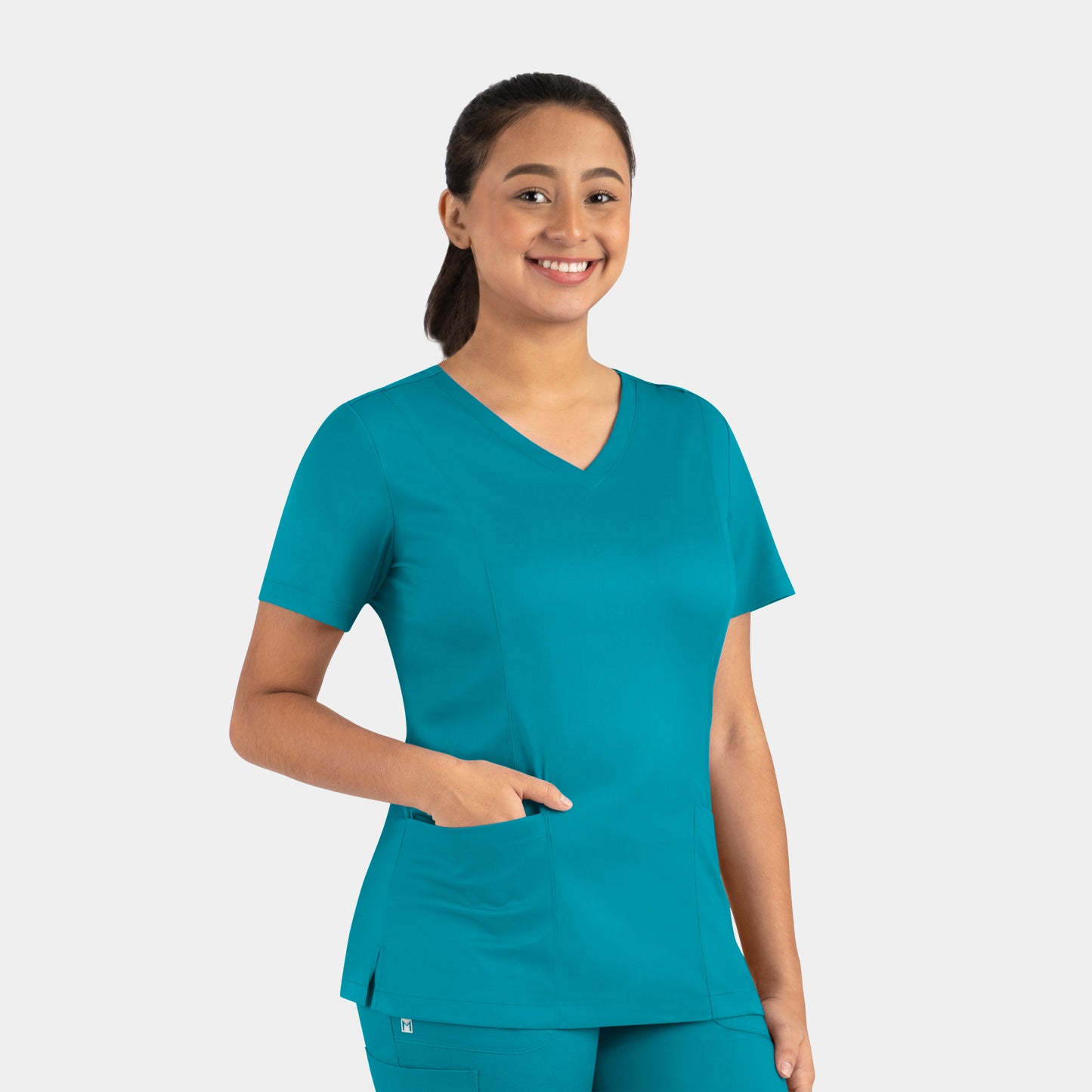 Matrix 3501 Women’s Double V-Neck Top Teal