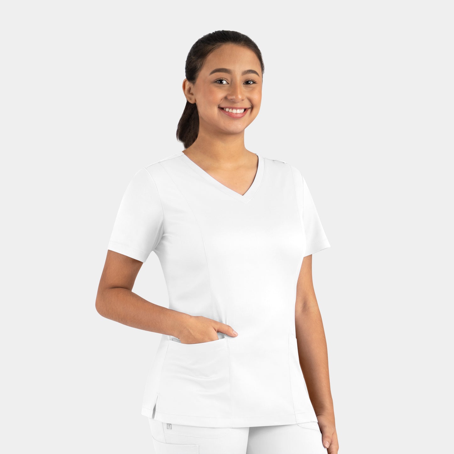 Matrix 3501 Women’s Double V-Neck Top White