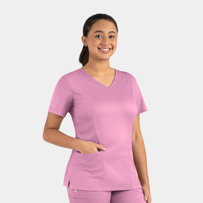 Matrix 3501 Women’s Double V-Neck Top Wild Rose