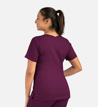 Matrix 3501 Women’s Double V-Neck Top Wine