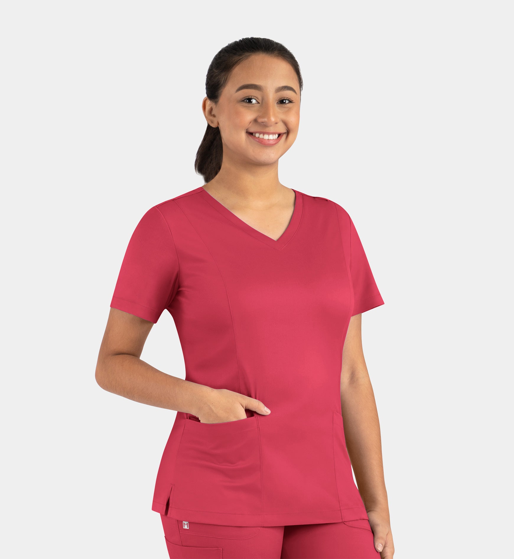 Matrix 3501 Women’s Double V-Neck Top Watermelon
