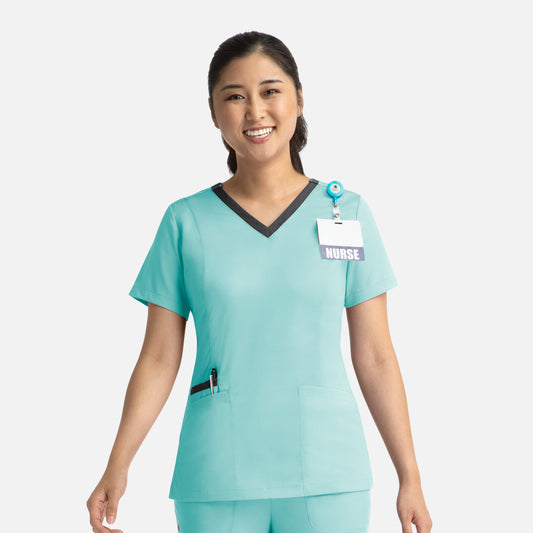 Matrix 3502 Contrast Double V-Neck Scrub Top