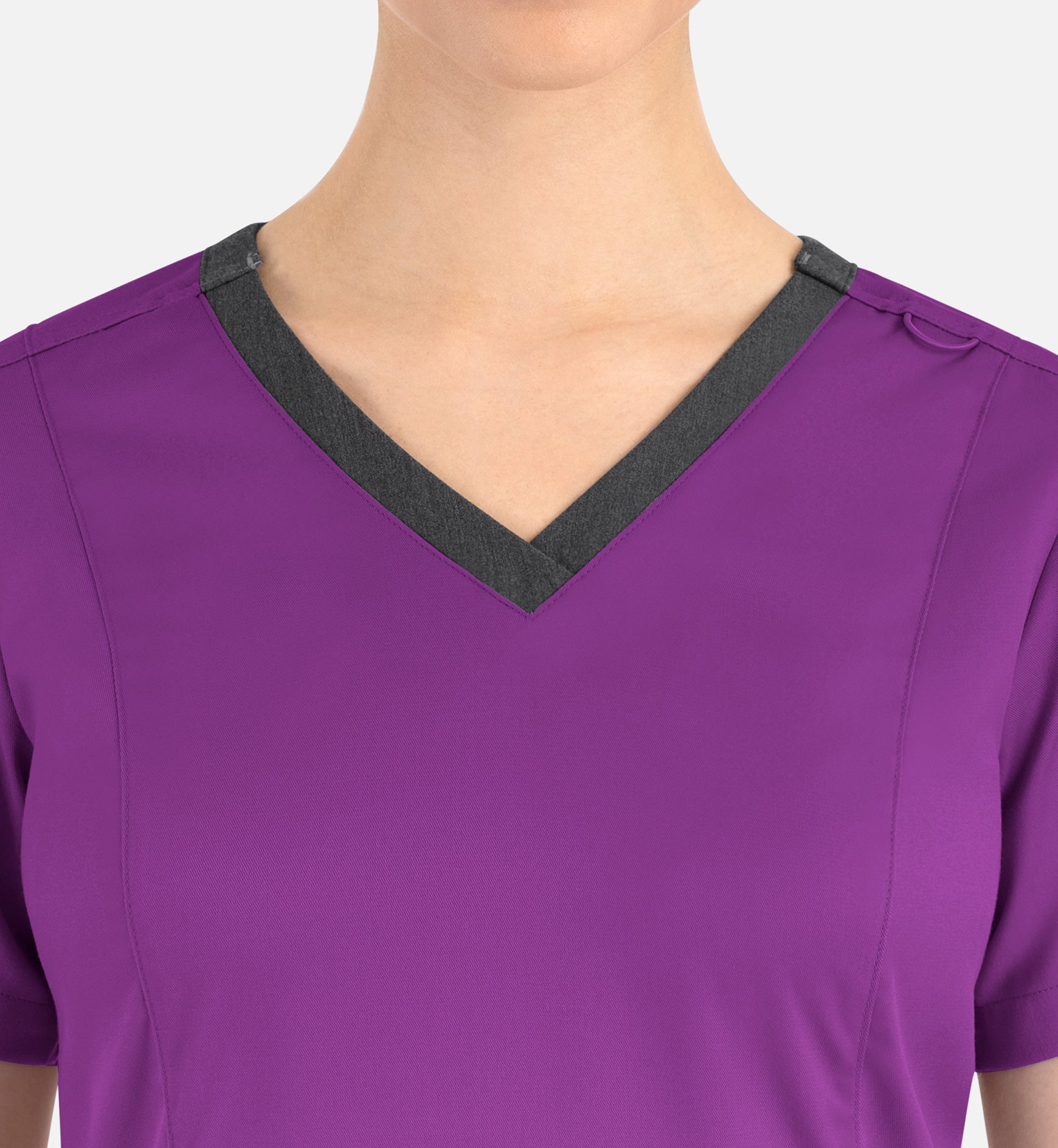 Matrix 3502 Women’s Contrast Double V-Neck Top Dahlia