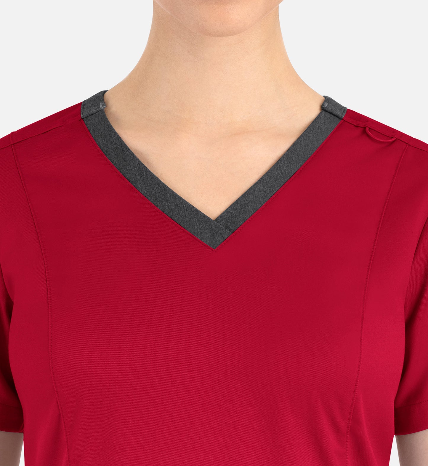 Matrix 3502 Women’s Contrast Double V-Neck Top Red