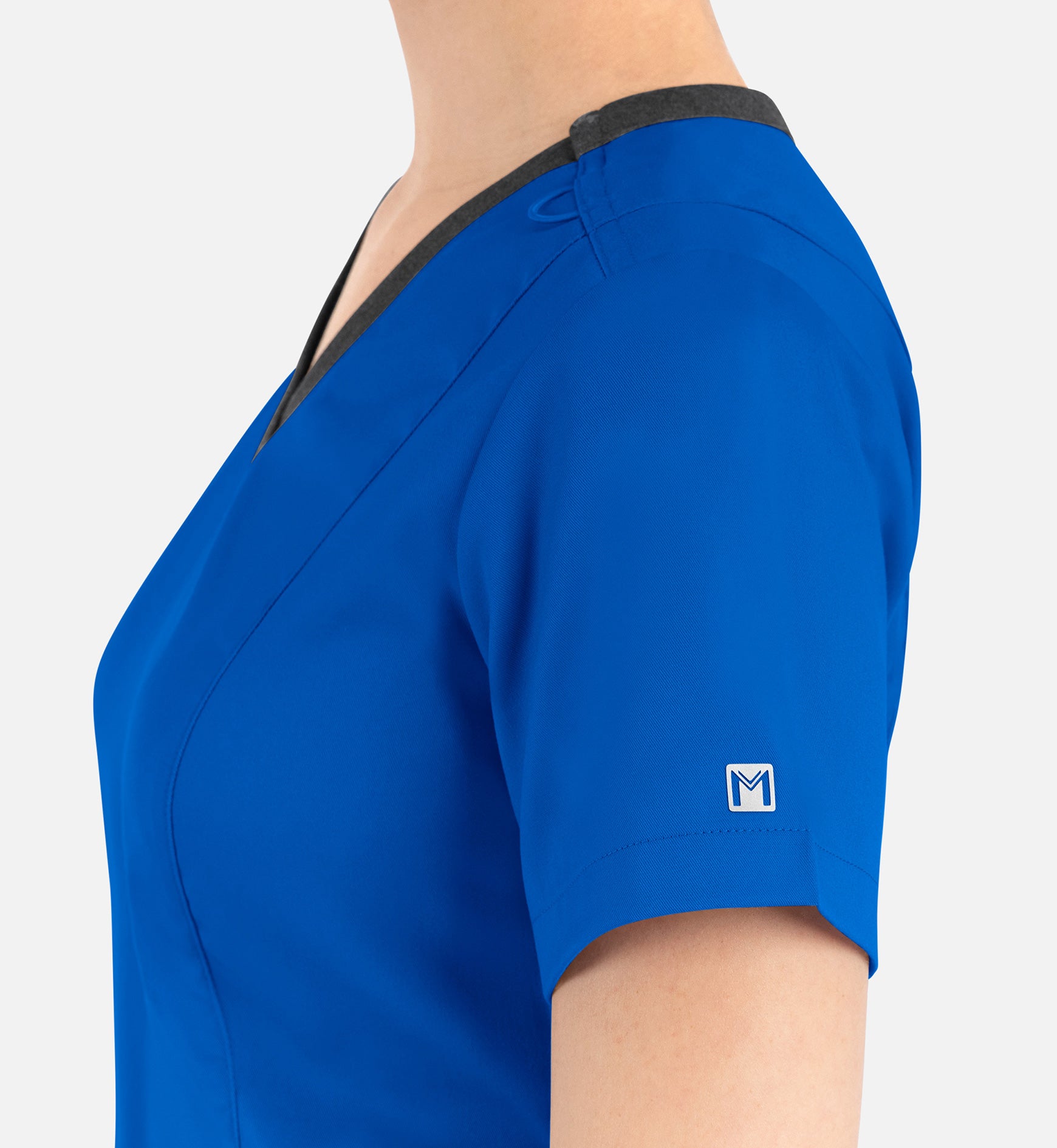 Matrix 3502 Women’s Contrast Double V-Neck Top Royal Blue