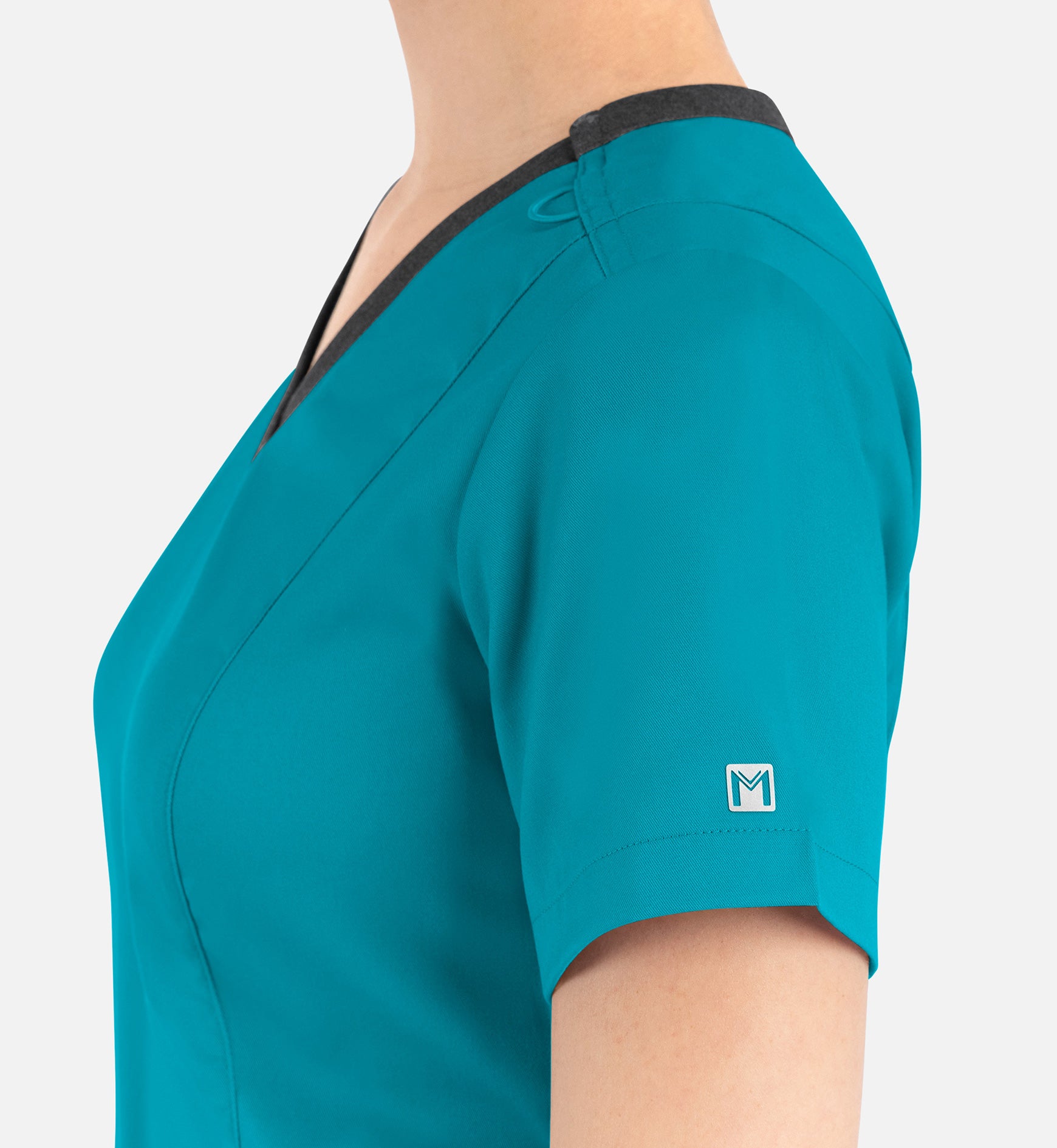 Matrix 3502 Women’s Contrast Double V-Neck Top Teal