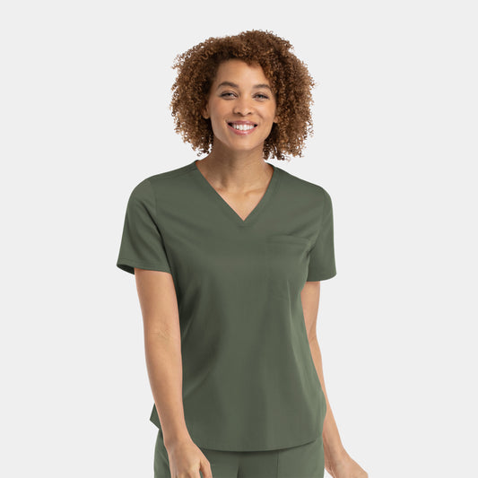 Matrix 3503 Women’s Tuckable V Neck Top Olive