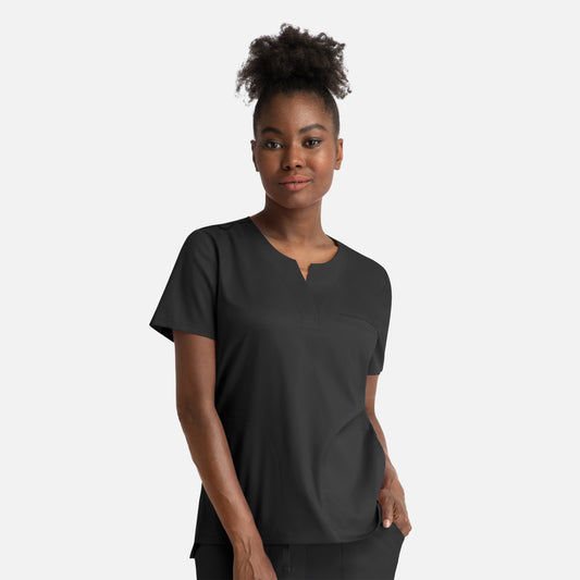 Matrix 3504 Women’s Notched Crew Neck Top Black