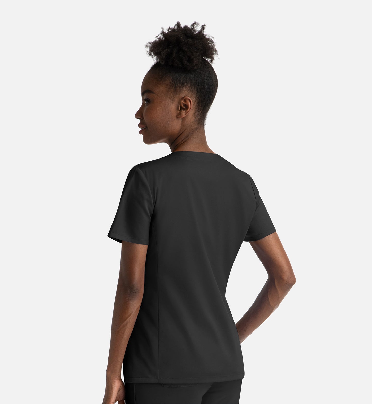 Matrix 3504 Women’s Notched Crew Neck Top Black