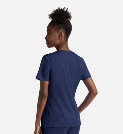 Matrix 3504 Women’s Notched Crew Neck Top Navy