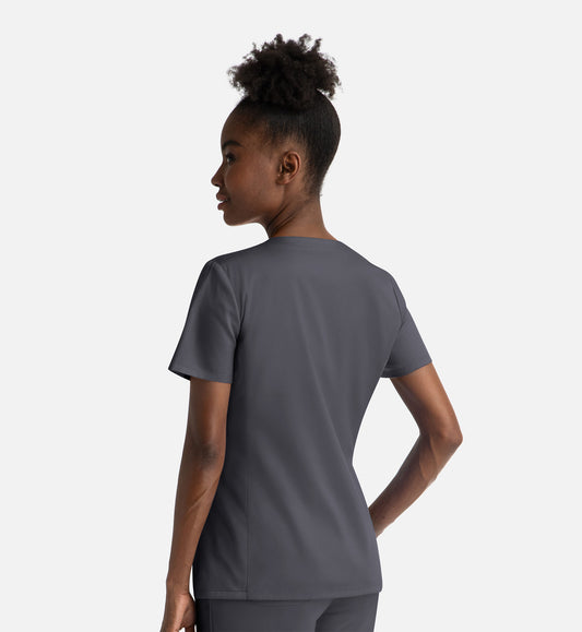 Matrix 3504 Women’s Notched Crew Neck Top Pewter