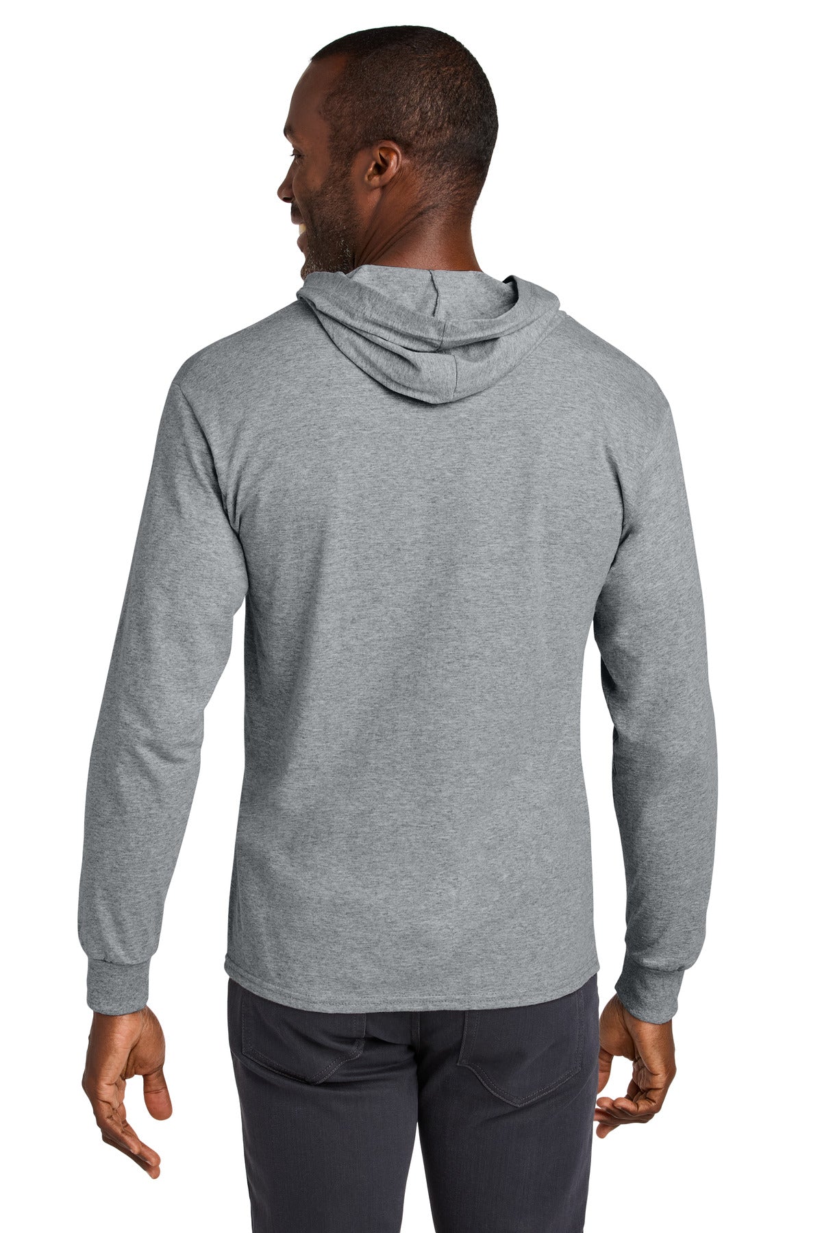 Jerzees Classics Unisex Cotton Long Sleeve Hooded T-Shirt 363LH Athletic Heather