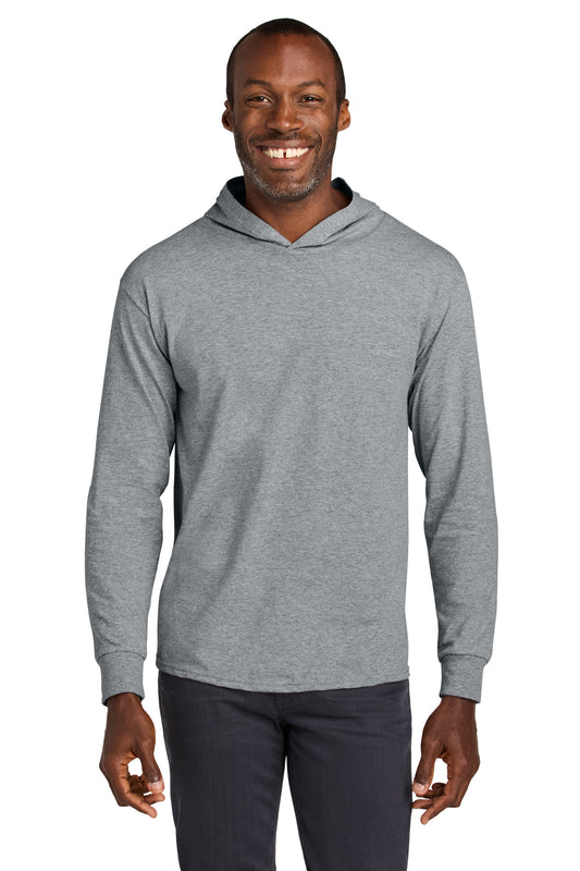Jerzees Classics Unisex Cotton Long Sleeve Hooded T-Shirt 363LH Athletic Heather