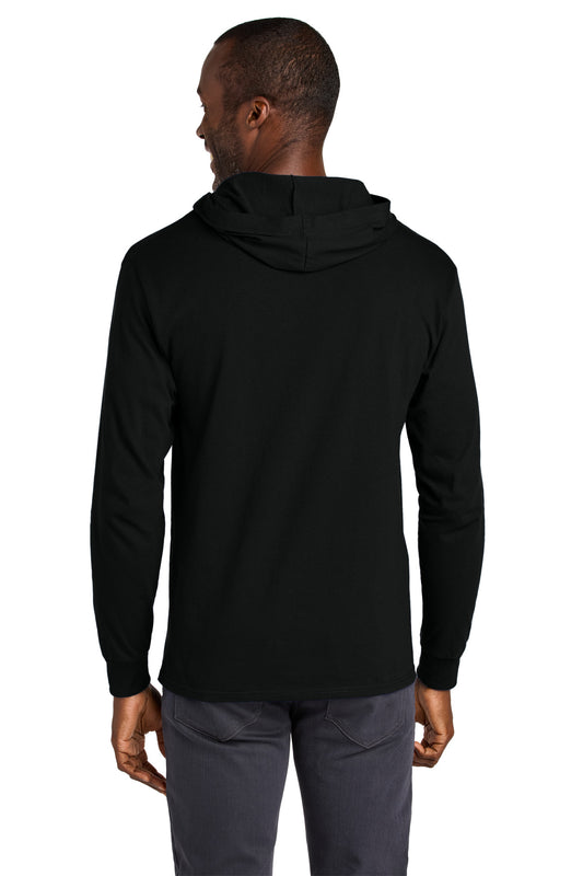 Jerzees Classics Unisex Cotton Long Sleeve Hooded T-Shirt 363LH Black Ink