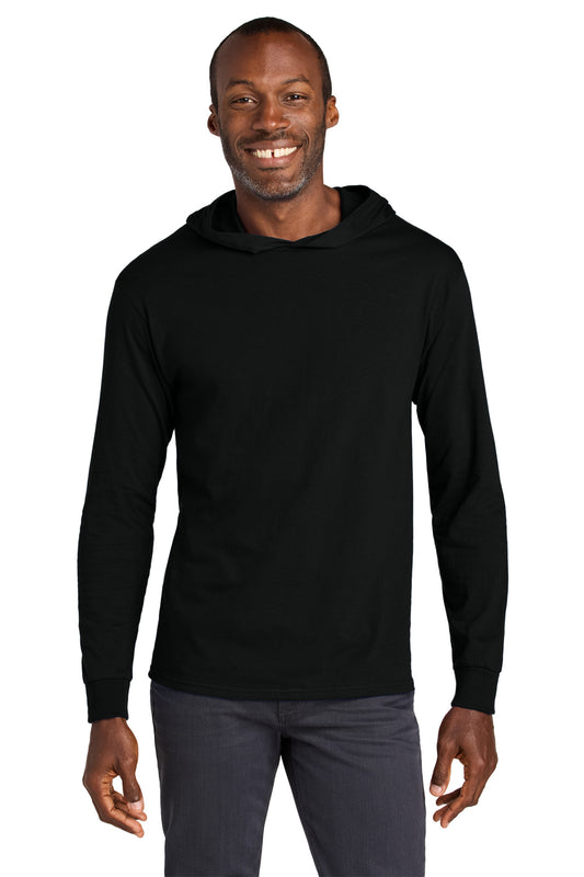 Jerzees Classics Unisex Cotton Long Sleeve Hooded T-Shirt 363LH Black Ink
