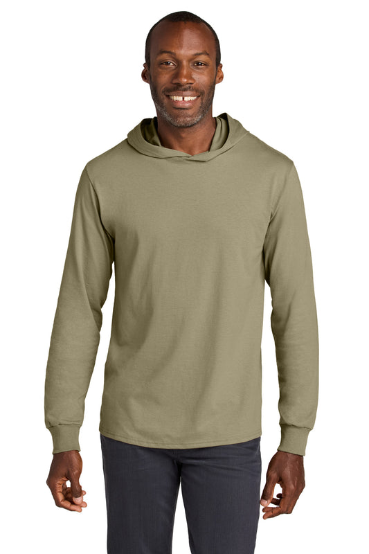 Jerzees Classics Unisex Cotton Long Sleeve Hooded T-Shirt 363LH Khaki