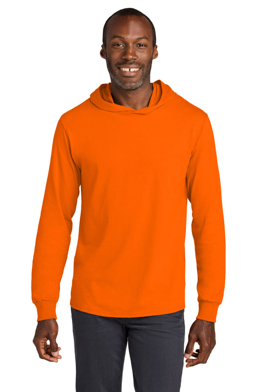 Jerzees Classics Unisex Cotton Long Sleeve Hooded T-Shirt 363LH Safety Orange