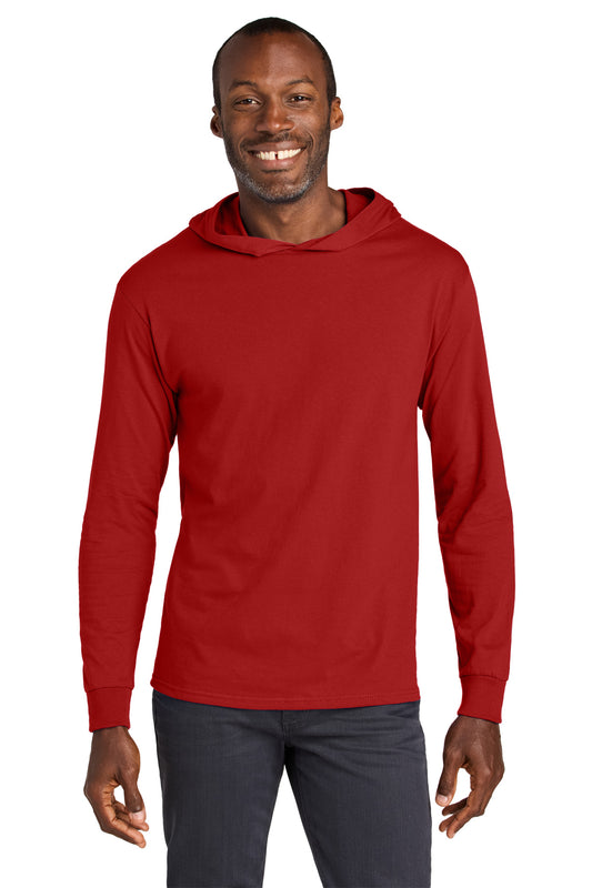 Jerzees Classics Unisex Cotton Long Sleeve Hooded T-Shirt 363LH True Red