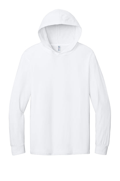 Jerzees Classics Unisex Cotton Long Sleeve Hooded T-Shirt 363LH White