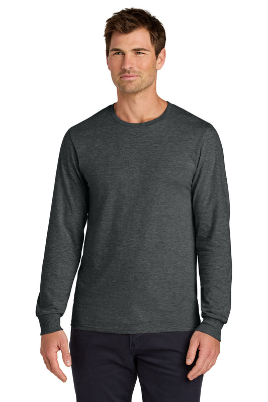 Jerzees Classics Unisex Cotton Long Sleeve T-Shirt 363L Black Heather