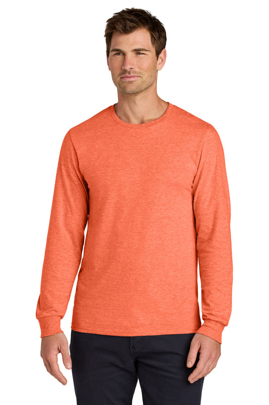 Jerzees Classics Unisex Cotton Long Sleeve T-Shirt 363L Retro Heather Coral