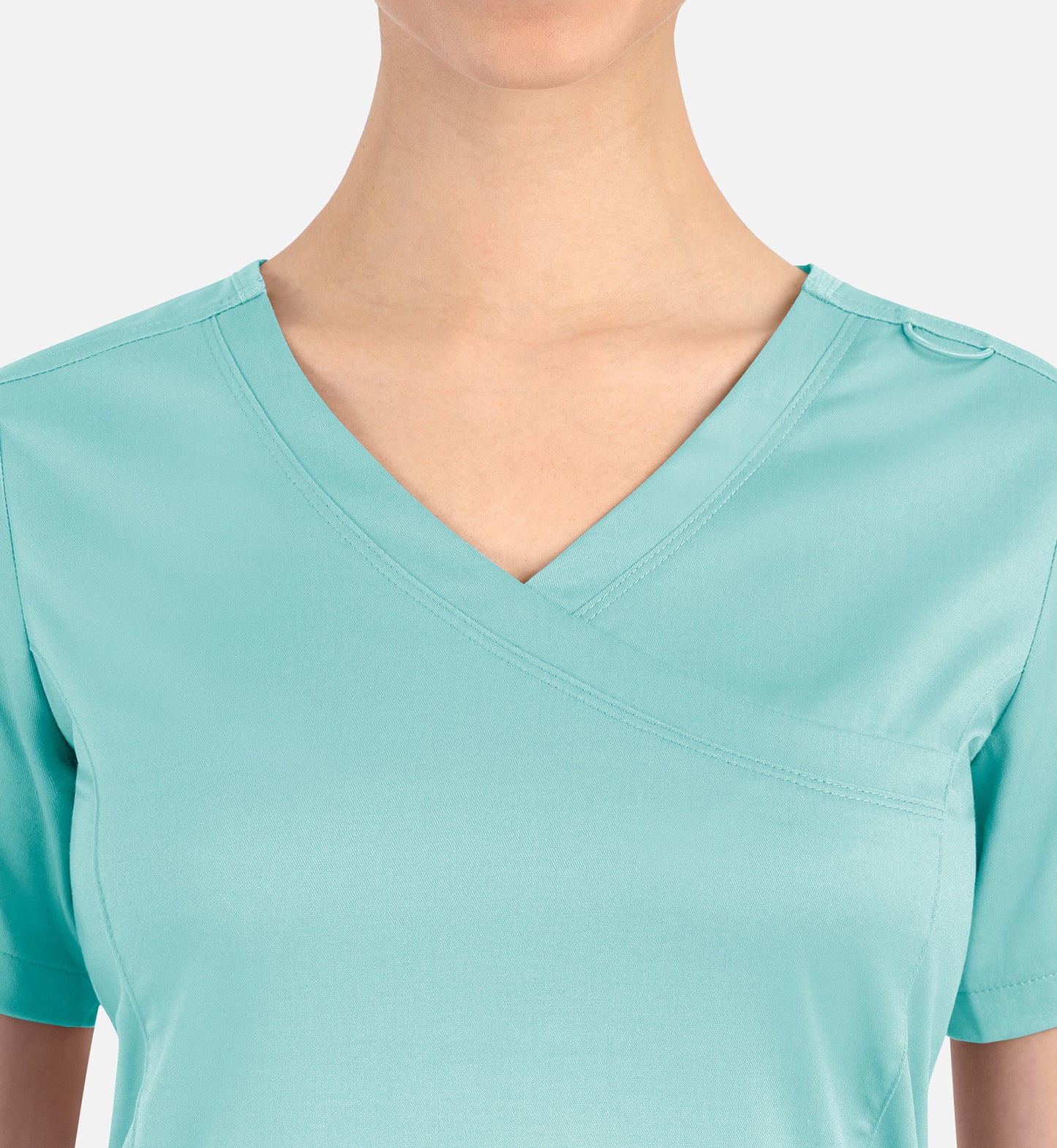 Matrix 3701 Women’s Curved Mock Wrap Top Aruba Blue