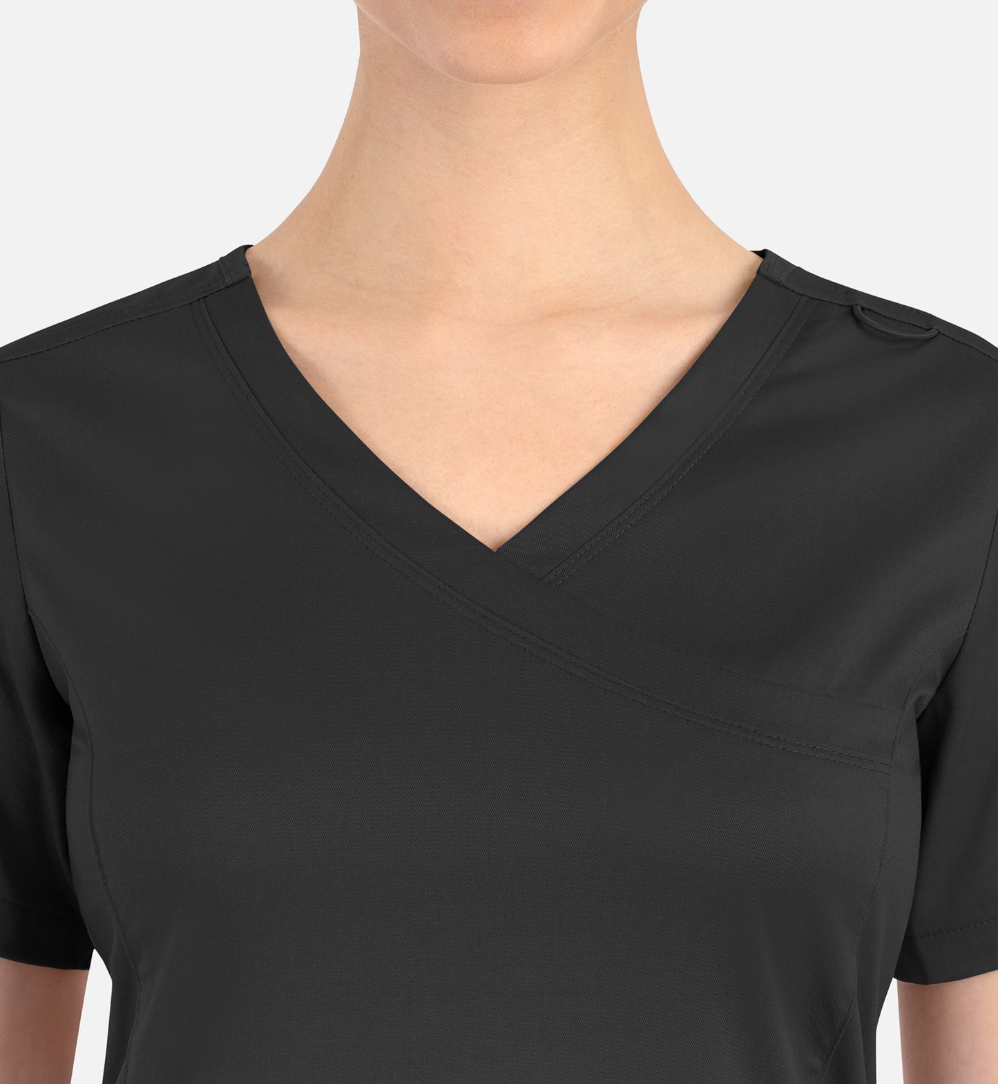 Matrix 3701 Women’s Curved Mock Wrap Top Black