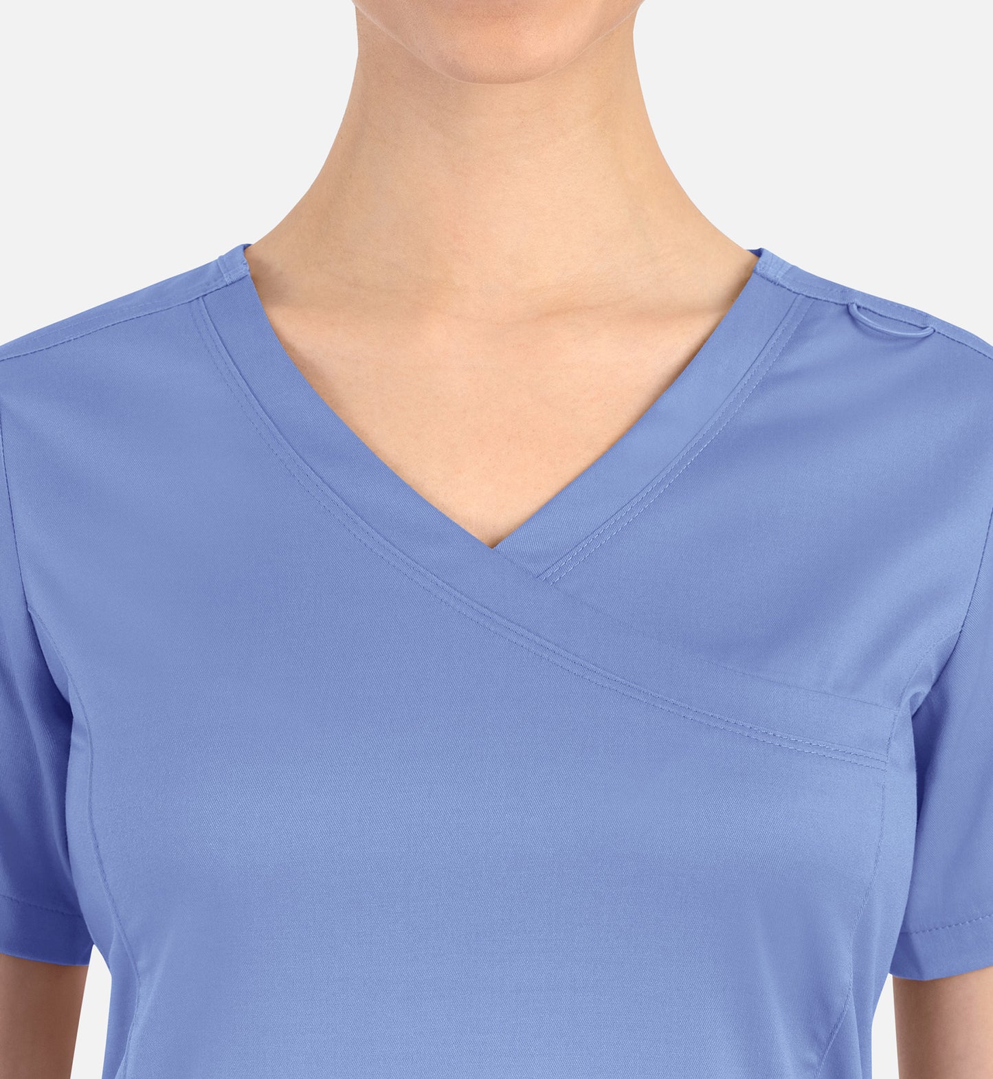 Matrix 3701 Women’s Curved Mock Wrap Top Ceil Blue