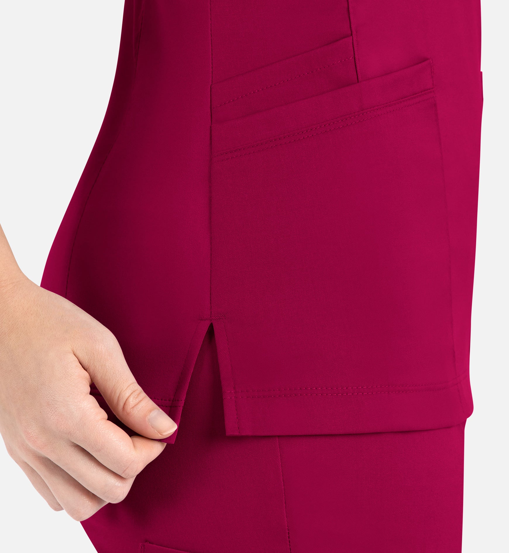 Matrix 3701 Women’s Curved Mock Wrap Top Cherries Jubilee