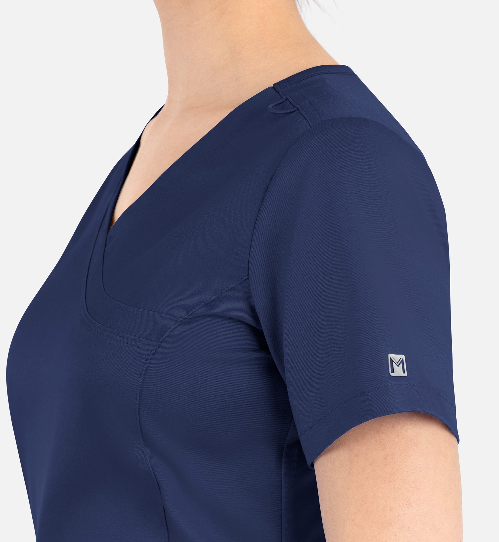 Matrix 3701 Women’s Curved Mock Wrap Top Navy