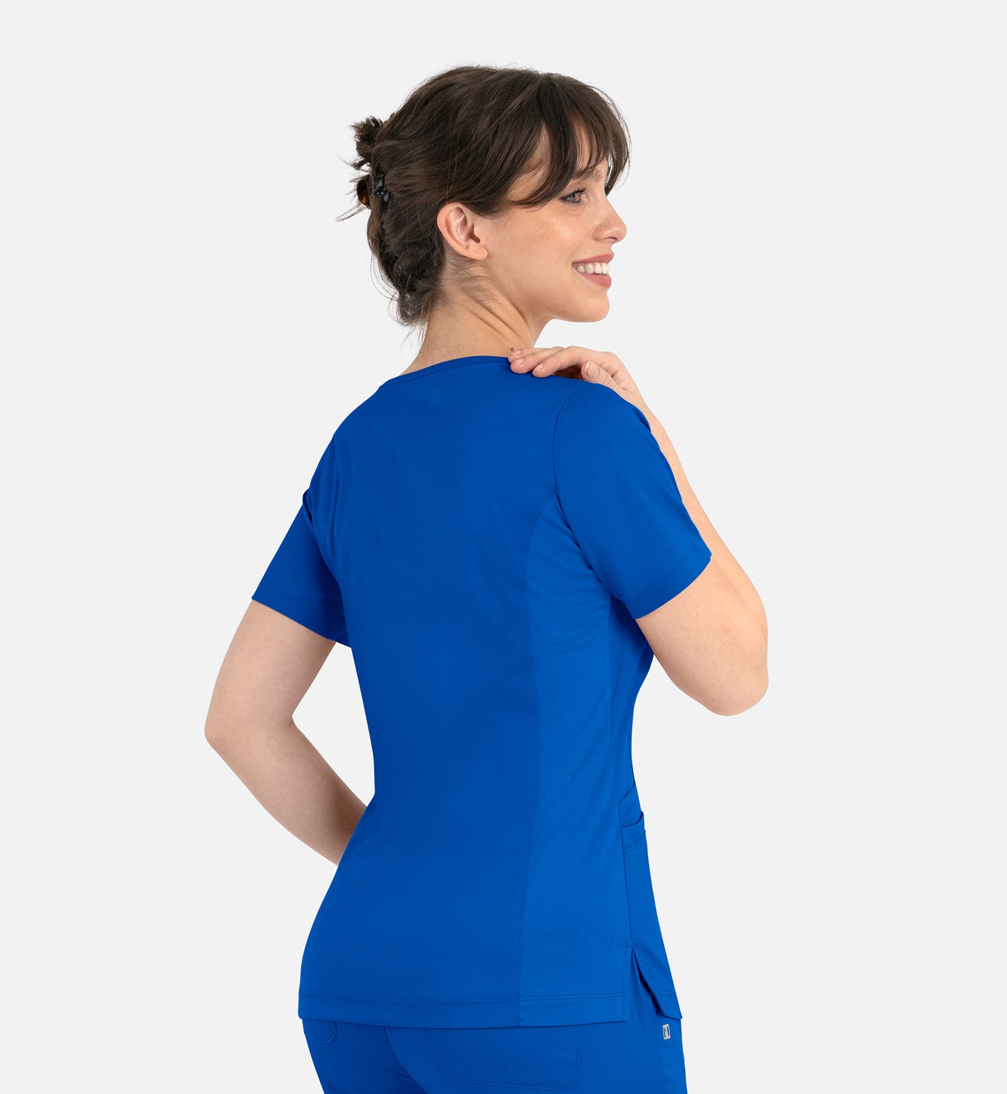 Matrix 3701 Women’s Curved Mock Wrap Top Royal Blue