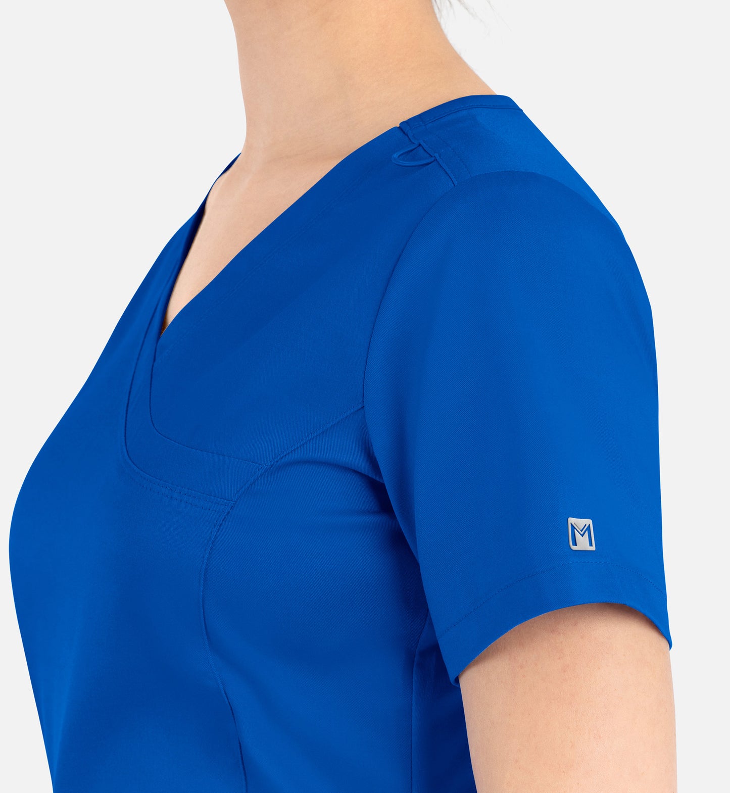 Matrix 3701 Women’s Curved Mock Wrap Top Royal Blue