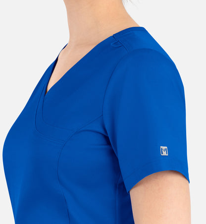 Matrix 3701 Women’s Curved Mock Wrap Top Royal Blue